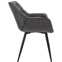CLP Set Van 4 Eetkamerstoelen Tanna Fluweel Grijs -Puur Woood Winkel 1000080772 0102