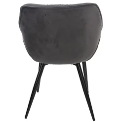 CLP Set Van 4 Eetkamerstoelen Tanna Fluweel Grijs -Puur Woood Winkel 1000080772 0103