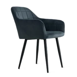 2x Eetkamerstoel Praia - Fluweel - Zwart -Puur Woood Winkel 1000081111 0103