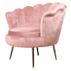 DS4U® Feliz Fauteuil Velvet - Stof - Roze -Puur Woood Winkel 1000081200 0102