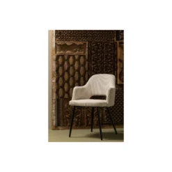 WOOOD Ferdy Eetkamerstoel - Polyester - Pearl - Set Van 2 -Puur Woood Winkel 1000081254 0101