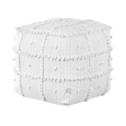 Beliani Poef HARNAI - Wit Katoen