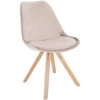 CLP Eetkamerstoel Sofia Vierkant Frame Fluweel Beige