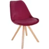 CLP Eetkamerstoel Sofia Vierkant Frame Fluweel Bordeaux Rood