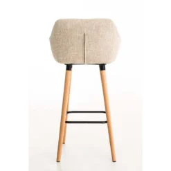 CLP Set Van 2 Barkrukken Grant Stof Crème -Puur Woood Winkel 1000082838 0103