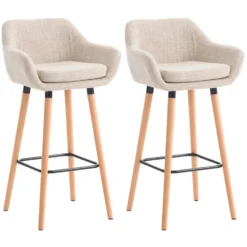 CLP Set Van 2 Barkrukken Grant Stof Crème