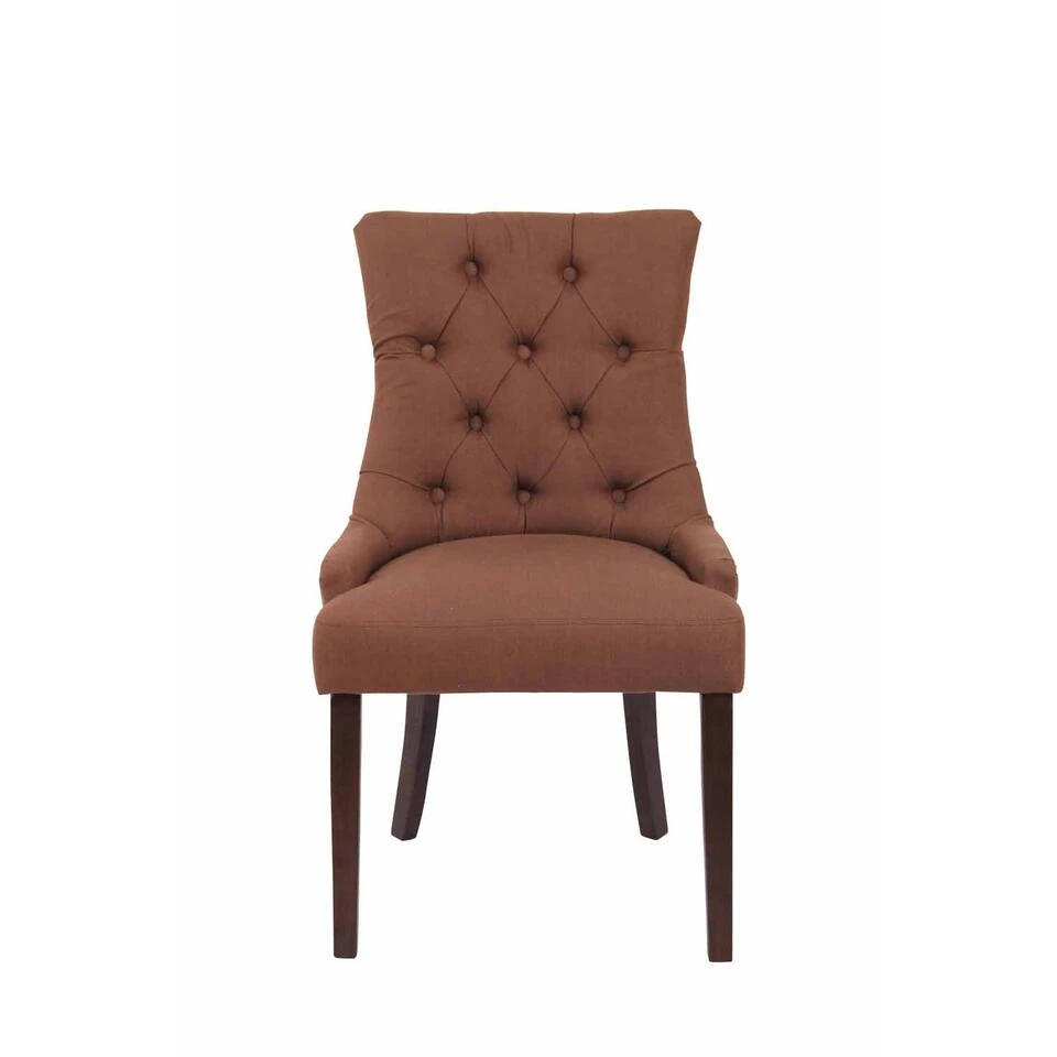 CLP Eetkamerstoel Aberdeen Donker Frame Stof Bruin 2 CLP Eetkamerstoel Aberdeen Donker Frame Stof Bruin - Afbeelding 2