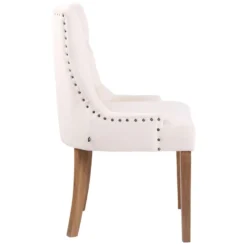 CLP Eetkamerstoel Aberdeen Licht Bruin Frame Fluweel Crème -Puur Woood Winkel 1000082907 0102