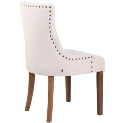 CLP Eetkamerstoel Aberdeen Licht Bruin Frame Fluweel Crème -Puur Woood Winkel 1000082907 0103