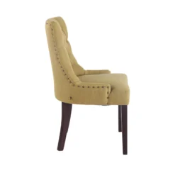 CLP Set Van 2 Eetkamerstoelen Aberdeen Donker Bruin Frame Stof Groen 6 CLP Set Van 2 Eetkamerstoelen Aberdeen Donker Bruin Frame Stof Groen -Puur Woood Winkel 1000082919 0102