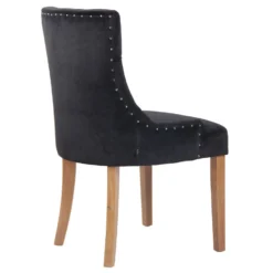 CLP Eetkamerstoel Aberdeen Licht Bruin Frame Fluweel Zwart -Puur Woood Winkel 1000082942 0103