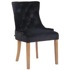 CLP Eetkamerstoel Aberdeen Licht Bruin Frame Fluweel Zwart