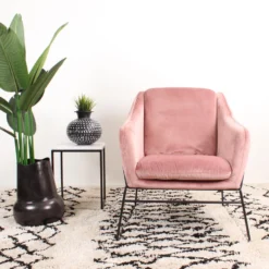 DS4U® Antonio Fauteuil Velvet - Stof - Roze -Puur Woood Winkel 1000082944 0102