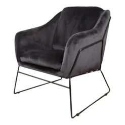 DS4U® Antonio Fauteuil Velvet - Stof - Zwart