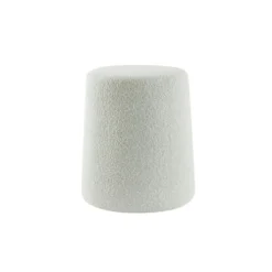 Poef Lauryn - Wit Bouclé - Ø39cm