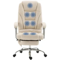 Clp Bureaustoel Pacific Stof Met Massagefunctie Crème -Puur Woood Winkel 1000083198 0101