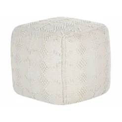 Beliani Poef WARANGAL - Wit Katoen