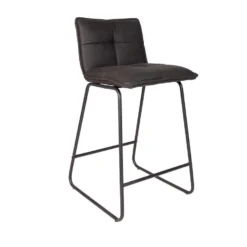 Set Van 2 Barkrukken Industrieel Jelle Antraciet Zithoogte 65 Cm Stof