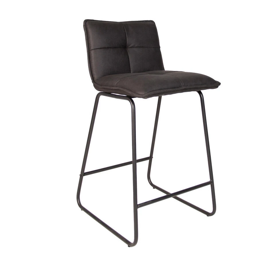 Set Van 2 Barkrukken Industrieel Jelle Antraciet Zithoogte 65 Cm Stof 1 Set Van 2 Barkrukken Industrieel Jelle Antraciet Zithoogte 65 Cm Stof