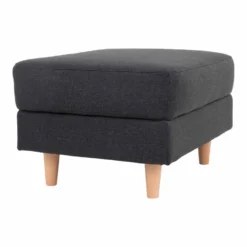 Giga Meubel Poef Donkergrijs - Textiel - 52x68x42cm - Poef Bologna -Puur Woood Winkel 1000085066 0102