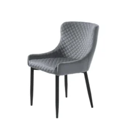 Giga Meubel Eetkamerstoel Velvet - Grijs - Zithoogte 49cm - Stoel Ottowa