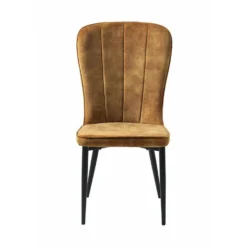 Giga Meubel Eetkamerstoel Velvet - Amber - Zithoogte 49,5cm - Stoel Hudson -Puur Woood Winkel 1000085162 0102