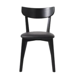 Giga Meubel Eetkamerstoel Kunstleer - Zwart - Hout -Stoel Pero