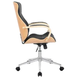 Clp Bureaustoel Melilla Kunstleder Natura Zwart -Puur Woood Winkel 1000085228 0102