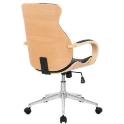 Clp Bureaustoel Melilla Kunstleder Natura Zwart -Puur Woood Winkel 1000085228 0103