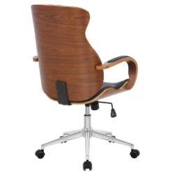 Clp Bureaustoel Melilla Kunstleder Walnoot Zwart -Puur Woood Winkel 1000085263 0103