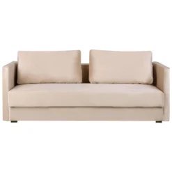 Beliani Driezitsbank - EKSJO Beige Fluweel