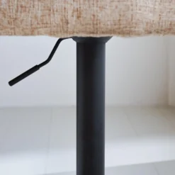 Barkruk Novan Chenille Beige - Zithoogte 68 Cm - Stof - Wit -Puur Woood Winkel 1000089170 0103