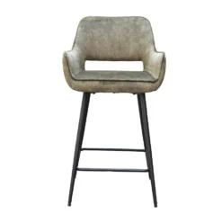 PTMD Barkruk Groen - Velvet - Barkruk Fal Low -Puur Woood Winkel 1000089889 0102