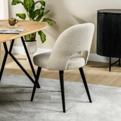 Devin Eetkamerstoel Teddy - Stof - Bruin -Puur Woood Winkel 1000089903 0102