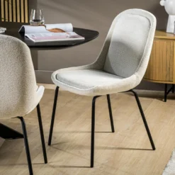 Birka Eetkamerstoel - Stof - Bruin -Puur Woood Winkel 1000089908 0102