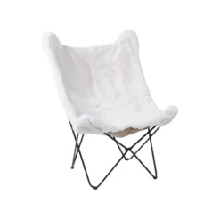 Beliani Fauteuil NYBRO - Wit Nepbont