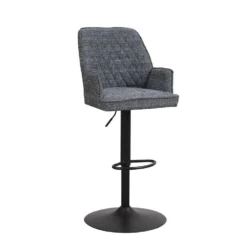 Barkruk Novan Chenille Blauw - Zithoogte 68 Cm - Stof - Blauw