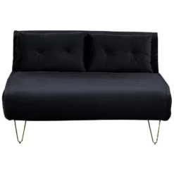 Beliani Tweezitsbank - VESTFOLD Zwart Fluweel