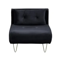 Beliani Eenpersoonsbank - VESTFOLD Zwart Fluweel