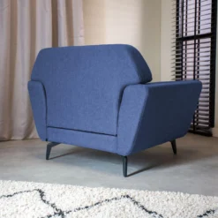 Industriële Fauteuil Roger Blauw - Stof - Blauw -Puur Woood Winkel 1000091496 0102
