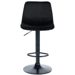 CLP Barkruk Divo Fluweel Zwart Frame Zwart -Puur Woood Winkel 1000091812 0102