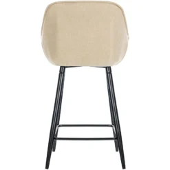 CLP Set Van 2 Barkrukken Gibson Stof Crème -Puur Woood Winkel 1000092185 0102