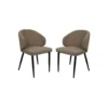 HSM Collection Eetkamerstoel Yuna Taupe Teddy/Metaal Set Van 2