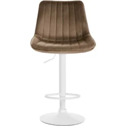 CLP Barkruk Toni Fluweel Wit Frame Bruin -Puur Woood Winkel 1000093417 0102