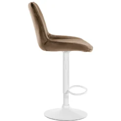 CLP Barkruk Toni Fluweel Wit Frame Bruin -Puur Woood Winkel 1000093417 0103