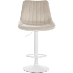 CLP Barkruk Toni Fluweel Wit Frame Crème -Puur Woood Winkel 1000093459 0102