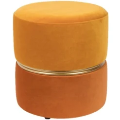 Puur Aneby Poef/krukje Geel - Stof - Multikleur