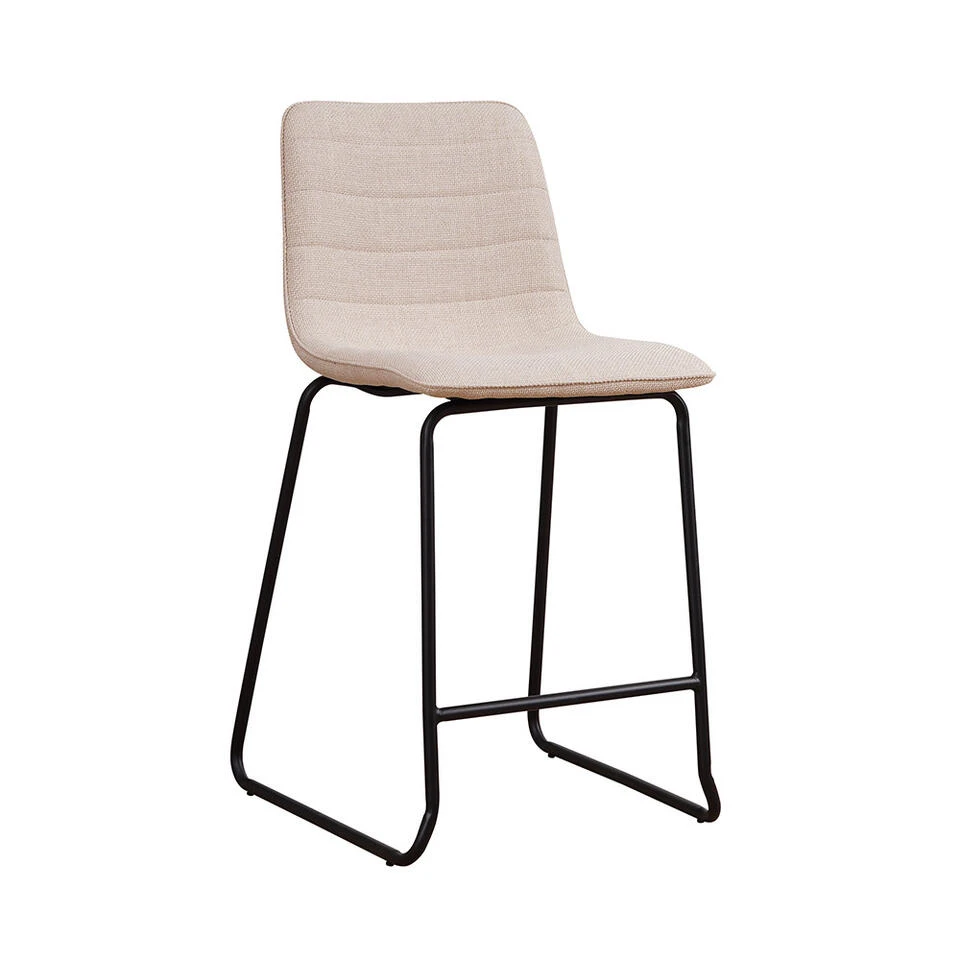 Barkruk Mark Grof Geweven Stof Beige - Zithoogte 65 Cm - Polyester - Beige 1 Barkruk Mark Grof Geweven Stof Beige - Zithoogte 65 Cm - Polyester - Beige