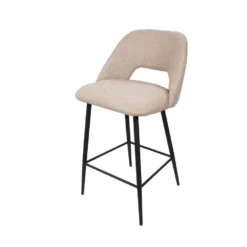 Giga Meubel Barstoel Taupe - Stof - 50x55x91cm - Barstoel Nissa