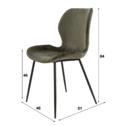 Eetkamerstoel Shawn Velvet Antraciet - Stof - Grijs -Puur Woood Winkel 1000093716 0103